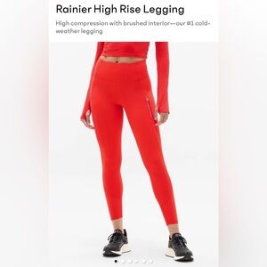 Athleta Rainier Tight Size Small Red!